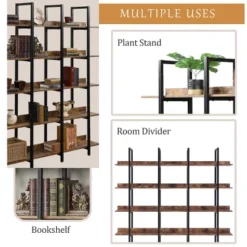 5 Tier Bookshelf Retro Industrial Style Open Storage Display Rack - ModernLuxe -Smart Office Sets GUEST 1fbbc12e bc05 4575 9330 52137e52d925