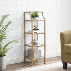 40" Aimee Short Etagere Gold - Crosley -Smart Office Sets GUEST 20e82ed6 66df 45a4 9a83 5164775e289a
