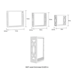 Floating Shelves- Open Cube Wall Shelf Set With Hidden Brackets, 3 Sizes To Display Décor, Photos, More- Hardware Included By Lavish Home (White) 11 Floating Shelves- Open Cube Wall Shelf Set With Hidden Brackets, 3 Sizes To Display Décor, Photos, More- Hardware Included By Lavish Home (White) -Smart Office Sets GUEST 20f11933 2287 42e5 aafc 247f029d02bc