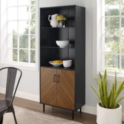 68" 3 Shelf Bookcase Hutch Style Bookmatch Vertical - Saracina Home -Smart Office Sets GUEST 2295b137 3f61 49c8 a170 b44c6558642f