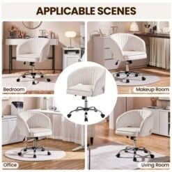 Yaheetech Rolling Office Chair Armchair With Tufted Barrel -Smart Office Sets GUEST 22fc33a9 ef99 447a a986 e0dc80455ecd