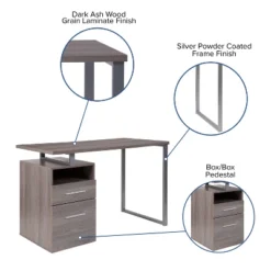 Emma And Oliver Desk With Two Drawers And Metal Frame -Smart Office Sets GUEST 2354ccbc 5ae7 4dbb b40f 37971b98dd7e