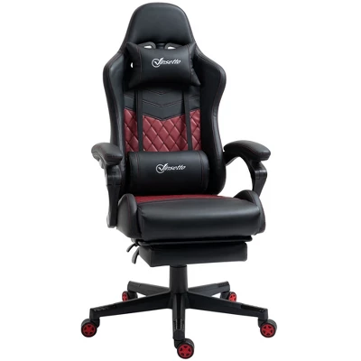 Vinsetto Racing Gaming Chair Diamond PU Leather Office Gamer Chair High Back Swivel Recliner With Footrest, Lumbar Support, Adjustable Height 5 Vinsetto Racing Gaming Chair Diamond PU Leather Office Gamer Chair High Back Swivel Recliner With Footrest, Lumbar Support, Adjustable Height - Image 3
