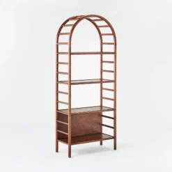72" Holladay Curved Wooden Bookcase - Threshold™ Designed With Studio McGee -Smart Office Sets GUEST 245145c7 43e9 43cb 9096 d7c8d5f6dc83