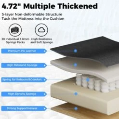 Hoffree Reclining Office Chair Ergonomic Computer Desk Chair W/ Flip-Up Arms, Pocket Spring Seat, Tilt & Hidden Storage -Smart Office Sets GUEST 267a1d3b 07fc 492e afcb f9ffd8c93aa7