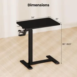 Costway C Shaped Side Table Height Adjustable Overbed Bedside Table With Hook & Cup Holder Black/Natural/White -Smart Office Sets GUEST 27d658de e27e 42d1 8fb8 48cce8fcbaea