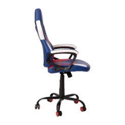 BlackArc High Back Gaming Chair With Red And Blue Faux Leather Upholstery, Adjustable Swivel Seat And Padded Flip-Up Arms -Smart Office Sets GUEST 28347312 7bf9 4c05 b790 c001db14d4c7