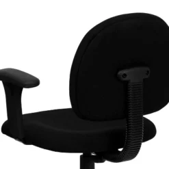 Flash Furniture Wayne Mid-Back Black Fabric Swivel Task Office Chair With Adjustable Arms -Smart Office Sets GUEST 283ec1d1 16f4 4d4f a560 613b8c6e40b4