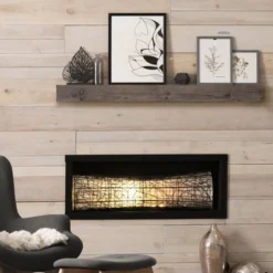 8" X 36" Large Rustic Wood Floating Wall Shelf Gray - American Art Decor -Smart Office Sets GUEST 286a0a34 78b5 423a be69 9ccc9d090232