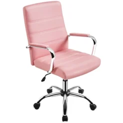 Yaheetech Mid-Back Office Chair With Arms 360° Swivel PU Leather Office Executive Chair -Smart Office Sets GUEST 298ae85f 894e 4c8f aa6b 47b3afe4a067