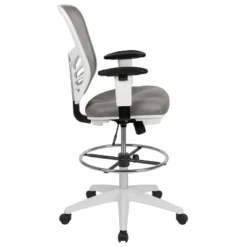Flash Furniture Mid-Back Mesh Ergonomic Drafting Chair With Adjustable Chrome Foot Ring, Adjustable Arms -Smart Office Sets GUEST 29d2be1f 462d 49fd a178 f0f9eeb276a2