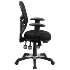 Emma And Oliver Mid-Back Black Mesh Multifunction Ergonomic Office Chair With Adjustable Arms -Smart Office Sets GUEST 2a7bc50b a498 4c74 8189 c539c337989a