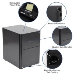 Flash Furniture Work From Home Kit - Black Computer Desk, Ergonomic Mesh Office Chair And Locking Mobile Filing Cabinet With Side Handles -Smart Office Sets GUEST 2ba157bf 6cb6 4e7f a432 5ff87e58261a