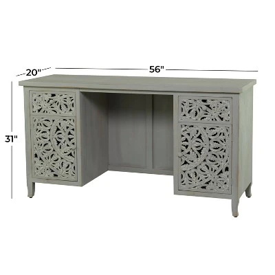 31" X 56" Traditional Wood Desk - Olivia & May 9 31" X 56" Traditional Wood Desk - Olivia & May - Image 7