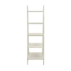 65" Wood Ladder Leaning Bookshelf White - Olivia & May -Smart Office Sets GUEST 2d1bf9f5 a7e4 4e15 bcb5 e52c76ee7fd9