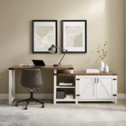 Farmhouse Rustic L Shaped Desk With Storage - Saracina Home -Smart Office Sets GUEST 30acac7c 2304 4c2e a40f 518f02764d32