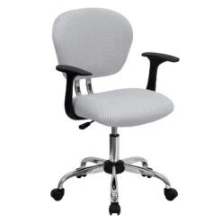 Emma And Oliver Mid-Back Mesh Padded Swivel Task Office Chair With Chrome Base And Arms -Smart Office Sets GUEST 315c5787 06e0 46d3 a9ef a5b04d10c539