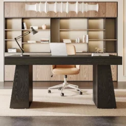 Tribesigns 55 Inches Home Office Executive Desk With Double Trapezoid Base -Smart Office Sets GUEST 31f0579a deeb 4662 bc28 388592e4408c