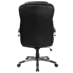 Emma And Oliver High Back Black LeatherSoft Swivel Office Chair Titanium Nylon Base/Loop Arms -Smart Office Sets GUEST 3318f525 2e46 418c 91b0 fe4dab867be0