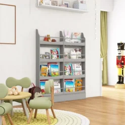 Tangkula 4-Tier Kids Bookshelf Toy Storage Bookcase Rack Wall W/ Anti-toppling Kits -Smart Office Sets GUEST 33a9742b 8bf0 4a0d 9da2 f5cb9fe27a98