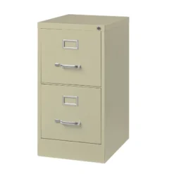 Space Solutions 22" Deep 2 Drawer Vertical Letter Width File Cabinet Putty