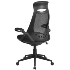 Flash Furniture Ivan High Back Black Mesh Executive Swivel Office Chair With Flip-Up Arms -Smart Office Sets GUEST 34ee8805 4432 4920 afb8 5e91b560304e