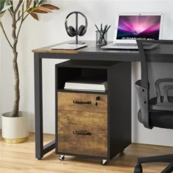 Yaheetech 2-Drawer And 1-Open Shelf Mobile Letter Size Rolling File Cabinet For Home And Office -Smart Office Sets GUEST 35dbad5e b147 47fb 8d85 08501efa819b