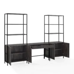 3pc Jacobsen Desk And Large Etagere Set Brown Ash - Crosley 25 3pc Jacobsen Desk And Large Etagere Set Brown Ash - Crosley -Smart Office Sets GUEST 3764bdc1 975d 4eb6 aef4 9d7079d43591