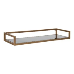 24" X 8" X 3" Blex Metal And Glass Wall Shelf - Kate & Laurel All Things Decor -Smart Office Sets GUEST 398e7ff8 6b74 4e25 b863 afabbed209a3