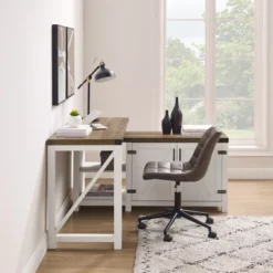 Farmhouse Rustic L Shaped Desk With Storage - Saracina Home -Smart Office Sets GUEST 3998858b 4a5e 4eda a0e8 c9ecb3ac0b1d