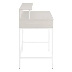 40" Contempo Desk With 2 Drawers And Shelf Hutch White Oak - OSP Home Furnishings