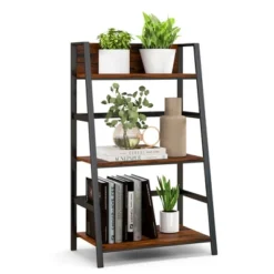 Costway 3-Tier Ladder Bookshelf Industrial Storage Rack Bookcase Plant Display Shelf -Smart Office Sets GUEST 3a809835 8b51 48ed a58a d27f438a6659