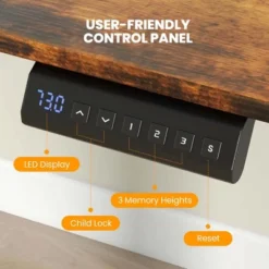 Costway 63 X 24 Inch Sit Stand Desk Height Adjustable Electric Standing Desk Natural/Brown/White -Smart Office Sets GUEST 3ade14b2 74d7 4be7 8cd5 7d384f9bbad3