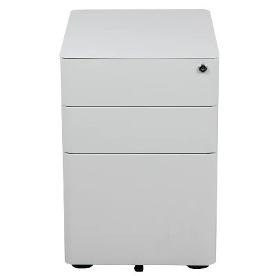Flash Furniture Modern 3-Drawer Mobile Locking Filing Cabinet With Anti-Tilt Mechanism And Hanging Drawer For Legal & Letter Files 4 Flash Furniture Modern 3-Drawer Mobile Locking Filing Cabinet With Anti-Tilt Mechanism And Hanging Drawer For Legal & Letter Files - Image 2