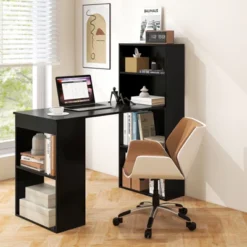 Costway Computer Desk Writing Workstation Office W/6-Tier Storage Shelves WhiteBlack -Smart Office Sets GUEST 3b1ae4f0 33f4 4a0e add2 878659d70803