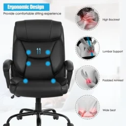 Costway Big & Tall 500lb Massage Office Chair E Xecutive PU Leather Computer Desk Chair -Smart Office Sets GUEST 3b6dfcbb 546e 41ec ac9c 91df8302a1c1