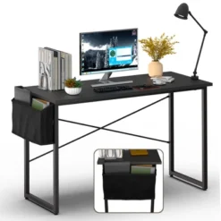 Costway Modern Computer Desk 47'' Study Writing Table W/ Storage Bag Coffee Black/Brown/Coffee -Smart Office Sets GUEST 3c440d4b 65ed 45fd af32 4b2714ad9fcd