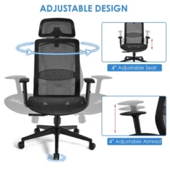 Costway Ergonomic High Back Mesh Office Chair Recliner Task Chair W/Hanger GreyBlack 20 Costway Ergonomic High Back Mesh Office Chair Recliner Task Chair W/Hanger GreyBlack -Smart Office Sets GUEST 3d0050f0 dbd7 4c24 b7d4 bb7e3676d8bd