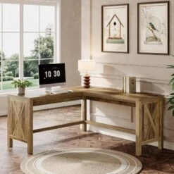 Tribesigns L-Shaped Executive Desk, 59 X 55-in Corner Computer Desk With Reinforced Panels, Farmhouse Workstation Furniture For Home Office -Smart Office Sets GUEST 3d3a269c 4275 4da3 9e42 c86233a94cdc