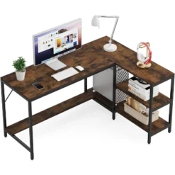 Tribesigns L Shaped Desk With Storage Shelves -Smart Office Sets GUEST 3da054d4 0932 4ad4 9de8 4832ef2080eb