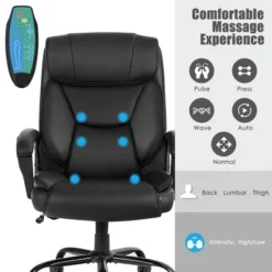 Costway Big & Tall 500lb Massage Office Chair E Xecutive PU Leather Computer Desk Chair -Smart Office Sets GUEST 3e8c8118 2f29 4152 8b74 121cd12ac366