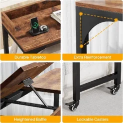 Tribesigns Queen Size Overbed Table, Over Bed Desk With Adjustable Tilt Stand, Mobile Laptop Cart Computer Desk For Home And Hospital -Smart Office Sets GUEST 3ea4b1d5 ab3b 4bcf b6dc 22ab613b1776