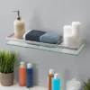 19.75" Floating Glass Bathroom Wall Shelf Chrome - Danya B. -Smart Office Sets GUEST 3ee0927c c1db 4194 a1ed 3ce060e14f6e