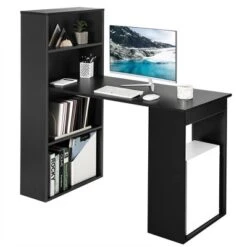 Costway Computer Desk Writing Workstation Office W/6-Tier Storage Shelves WhiteBlack -Smart Office Sets GUEST 3f939068 22d1 4ce8 9cde 629c11e5714f