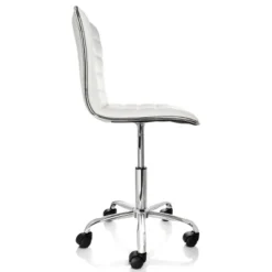 Elama Faux Leather Adjustable Rolling Office Chair In White -Smart Office Sets GUEST 4017f2a5 5538 48a9 98d1 1dc1106e4368