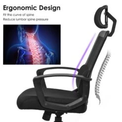 Costway Mesh Office Chair High Back Ergonomic Swivel Chair W/ Lumbar Support & Headrest -Smart Office Sets GUEST 413bd2a6 734e 4244 8167 c051da33fb0f