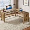 Tribesigns L-Shaped Executive Desk, 59 X 55-in Corner Computer Desk With Reinforced Panels, Farmhouse Workstation Furniture For Home Office