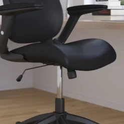 Merrick Lane High-Back Black Faux Leather Executive Swivel Office Chair With Molded Foam Seat And Adjustable Arms -Smart Office Sets GUEST 41978b82 b6cb 4f83 a77f 60c20e3b3fc6