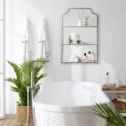 20" X 30" Ciel Tiered Wall Shelf Silver - Kate & Laurel All Things Decor -Smart Office Sets GUEST 42ca4eec 28e0 42ce 8acb cdfa23c54f42