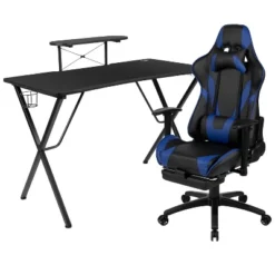 Flash Furniture Gaming Desk And Footrest Reclining Gaming Chair Set With Cup Holder, Headphone Hook, And Monitor/Smartphone Stand -Smart Office Sets GUEST 44f2d806 b51c 4ad8 83a8 f5f1b101543e